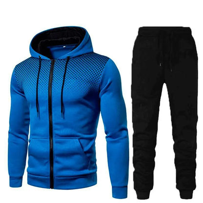 Men's 2-Piece Zipper Hoodie and Long Pants Set: Fashionable and Versatile for Autumn/Winter - MAGNET MARKET