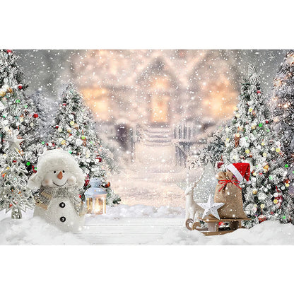 Beenle Merry Christmas Photography Background Tree Gift Window Fireplace Portrait Family Party Decor Backdrop for Photo Studio