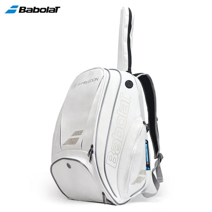 2023 Original BABOLAT WIMBLEDON Tennis Bag Men Women White Gold 2-3 Squash Tennis Racquets Backpack Shoes Compartment Tennis Bag