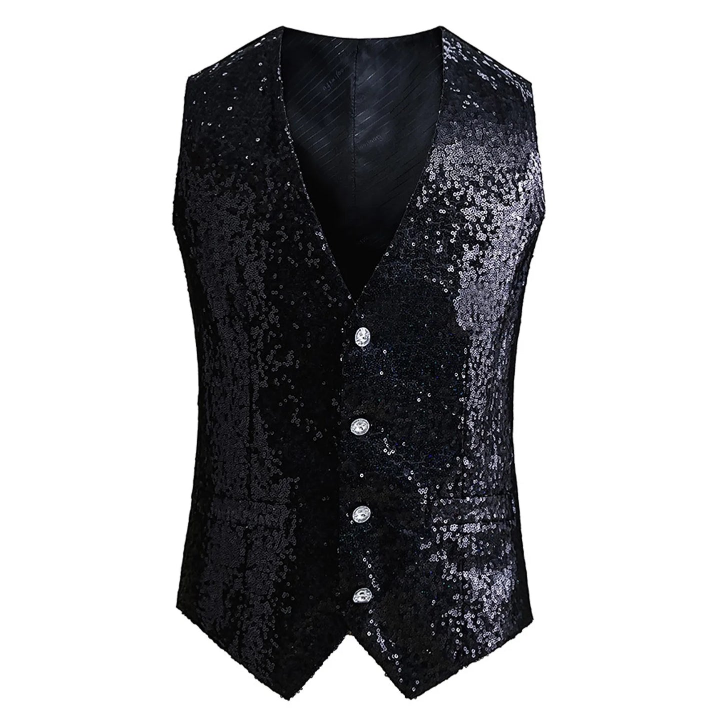 2023 New Men Fashion Sequin Blazers Vest Gliter Suit Vest Nightclub Dj Stage Clothes Shiny Gold Sequin Bling Glitter Party Vest - MAGNET MARKET