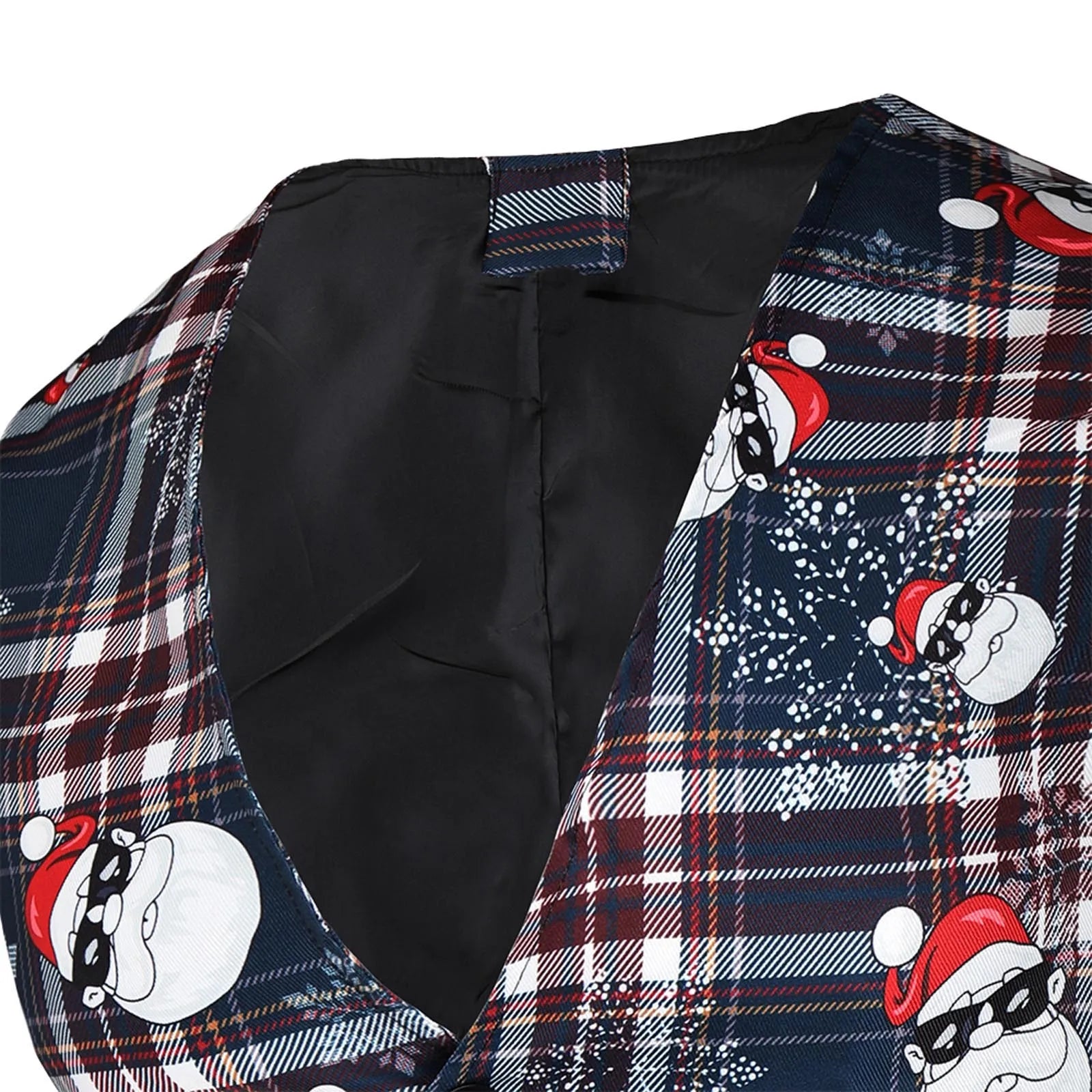 Christmas Suits Vest Men Long Sleeve Blazers Winter Printed Music Male Single-Breasted Funny Party Jacket Waistcoat 2023 - MAGNET MARKET