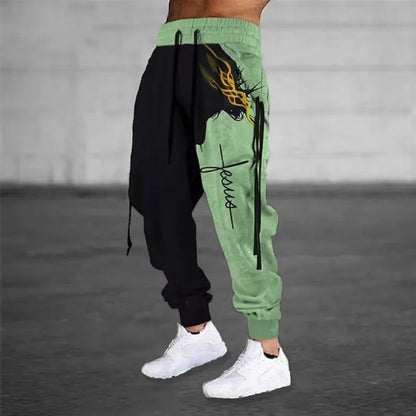 Men Sweatpants Jogger Masculina Drawstring Elastic Waist 3D Printed Graphic Comfort Breathable Sports Streetwear Designer