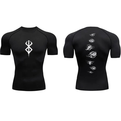 Men's Compression Tshirt Long Sleeve Anime Berserk Guts Sport Quick Dry TShirts Athletic Gym Tight Undershirts  Tops Tee Male