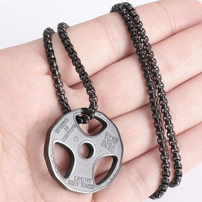 Barbell Necklace: Domineering Fitness Jewelry for Muscular Men! 💪🏋️‍♂️