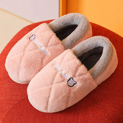 Women Men Couples Home Slippers New Fashion Warm Winter Furry Soft Short Plush Slipper Non Slip Bedroom Slides Indoor Shoes