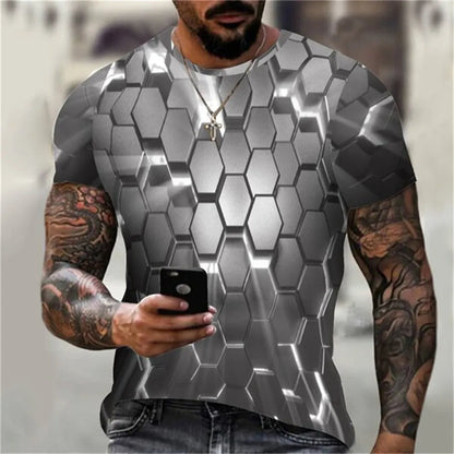 3D T Shirt For Men Fashion Hip Hop O-neck Short Sleeve Tops Abstract Harajuku Men's T-shirts Oversized Tees Shirt Man Clothing