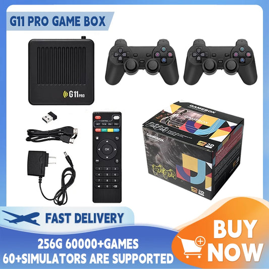 G11 Pro Video Game Box Retro Game Console 4K S905X3 Android 9.0 Dual System 256G  TV Gaming BoxBuilt in 60000 Retro Games Home