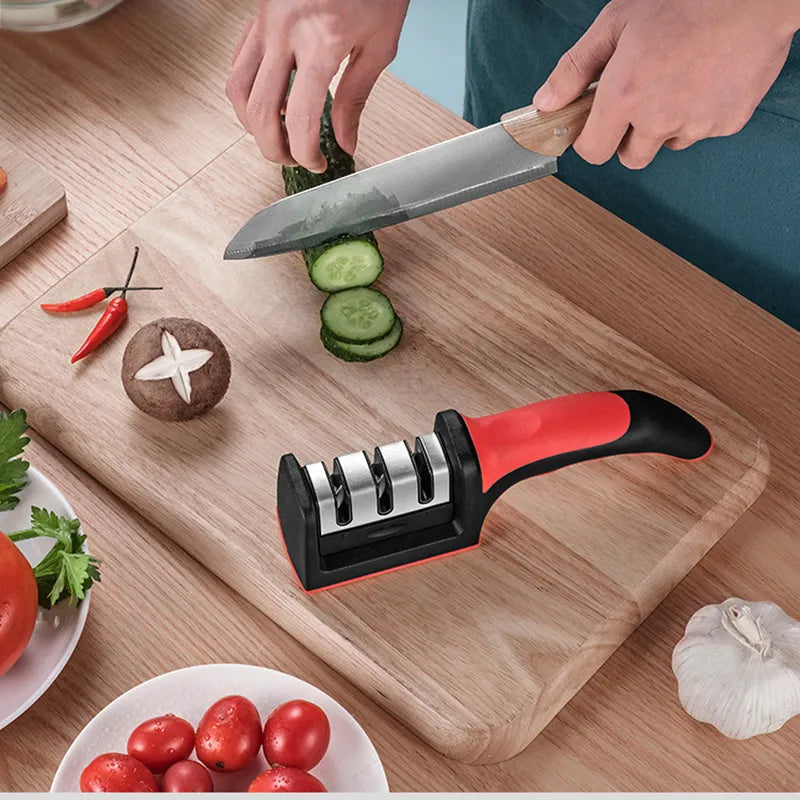 Multi-Functional Hand-Held Knife Sharpener - 3-Segment Household Sharpening Stone - MAGNET MARKET