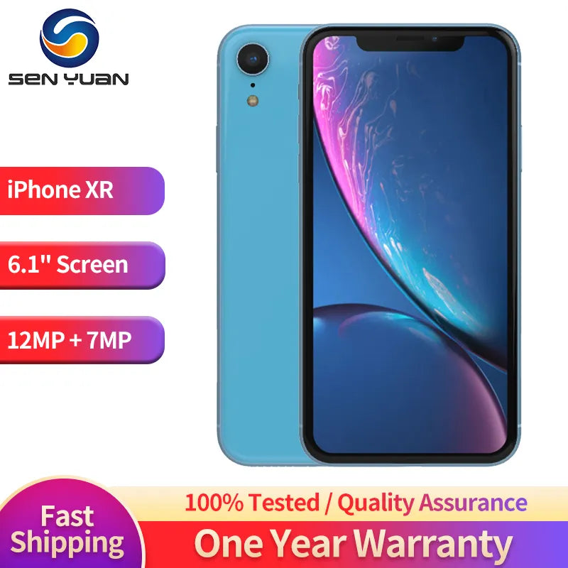 Original Apple iPhone XR 4G LTE Mobile Phone Used 6.1" 3GB RAM 64GB/128GB/256GB ROM CellPhone 12MP+7MP HexaCore Apple Smartphone