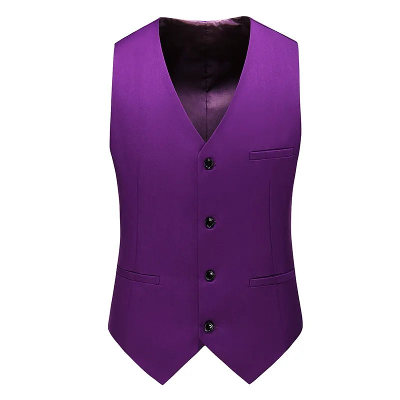 Luxury Men's Wedding Suit Vests 2023 New Fashion Male Slim Solid Color business Office Large Size Formal Suit Vest Men Gentleman - MAGNET MARKET