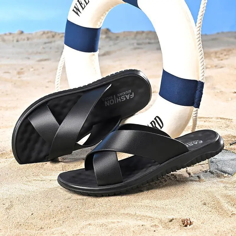 Men Slippers Summer 2024 Large Size Outdoor Beach Casual Sandals Trend Men's Shoes Flat Non-slip Comfortable Shoes Zapatillas