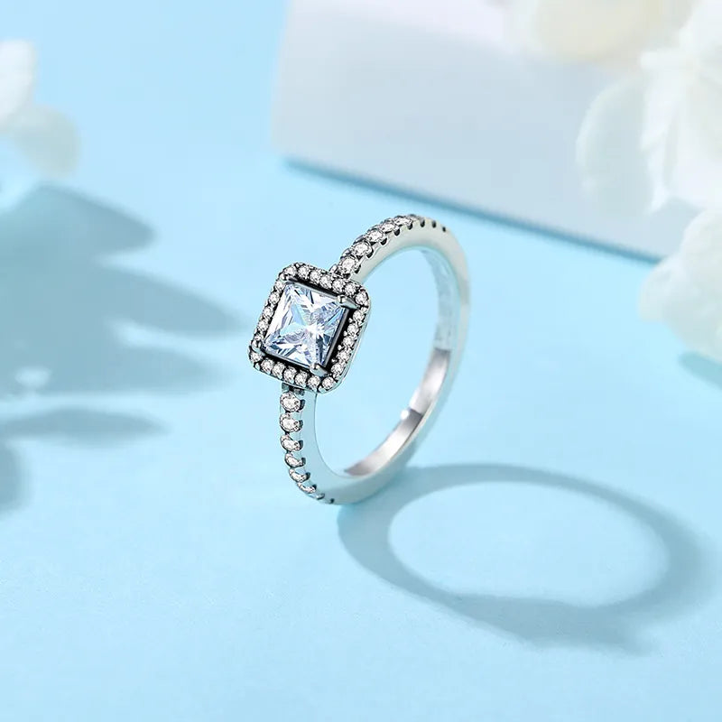 925 Sterling Silver Rings For Women Original Crown Heart Wishbone Engagement Wedding Rose Gold Crystal Ring Luxury Jewelry