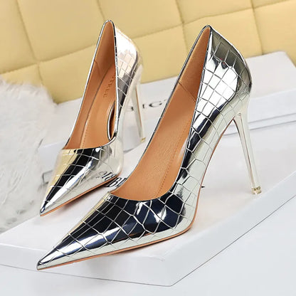 BIGTREE Shoes Woman Pumps Patent Leather High Heels Shoes Women Basic Pump Wedding Shoes Female Stiletto Women Heel Plus Size 43