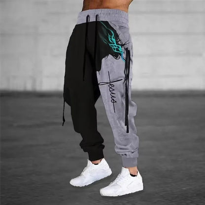 Men Sweatpants Jogger Masculina Drawstring Elastic Waist 3D Printed Graphic Comfort Breathable Sports Streetwear Designer