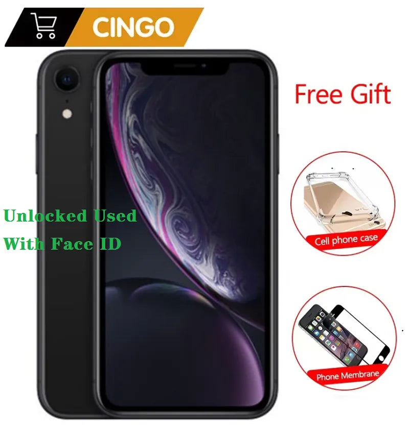 Original Apple iPhone XR  Unlocked  Mobile Phone iphone xr 4G LTE 6.1" Hexa-core 12MP  3GB ROM 64GB/128GB/256GB iphonexr