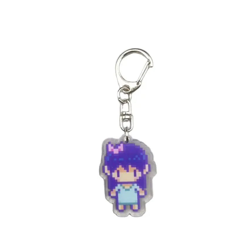 2023 New 4cm Cool And Fun Pixel Acrylic Omori Game Keychain Bag Car Keyring Anime Pendant Accessories Student Gift Kel Basil