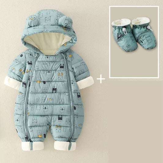 Ultra-Warm Hooded Baby Snowsuit: Cozy Fashion for Winter Wonderland