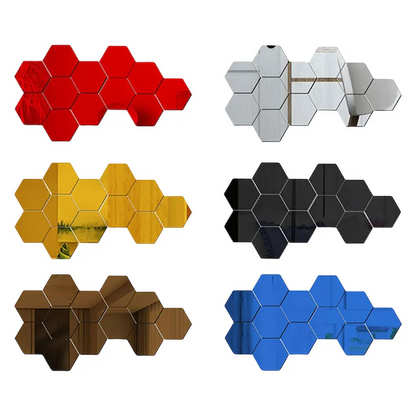 Enhance Your Space with 3D Mirror Wall Sticker Hexagon Set - Unmatched Quality Guaranteed for High-Quality Montage