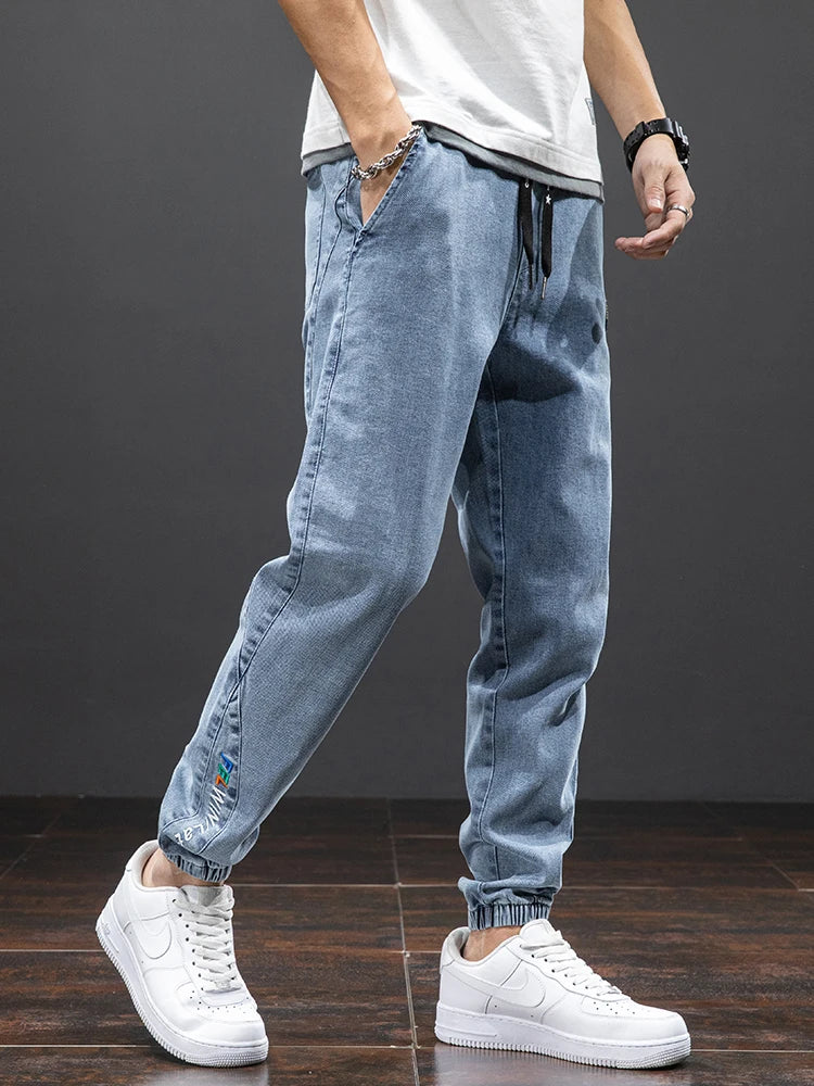 Spring Summer Black Blue Cargo Jeans Men Streetwear Denim Jogger Pants Men Baggy Harem Jean Trousers Plus Size 6XL 7XL 8XL - MAGNET MARKET