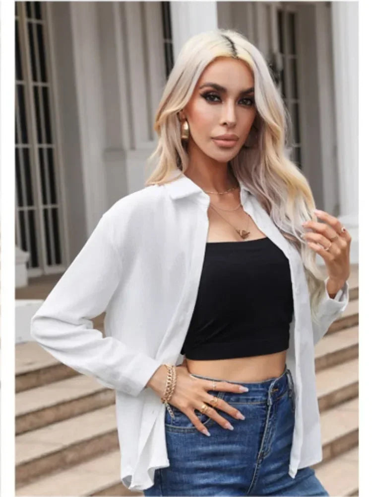 2024 Spring New Casual Corduroy Shirt Women Office Lady Shirts Fashion Female Long Sleeve Loose Solid Blouse Top S-XL Streetwear