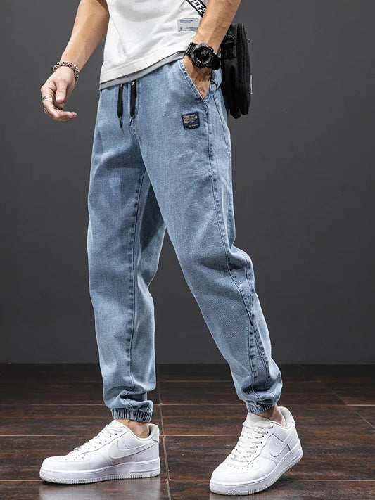 Spring Summer Black Blue Cargo Jeans Men Streetwear Denim Jogger Pants Men Baggy Harem Jean Trousers Plus Size 6XL 7XL 8XL - MAGNET MARKET