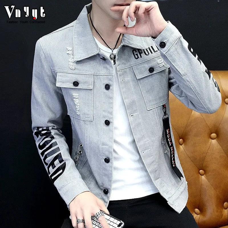 Spring And Autumn Jeans Coat Men's Korean-style Fashion Students Handsome Versatile Jacket MEN'S Wear Summer Men's Denim Jacket - MAGNET MARKET