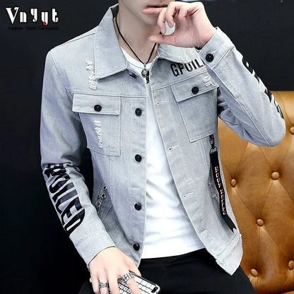 Spring And Autumn Jeans Coat Men's Korean-style Fashion Students Handsome Versatile Jacket MEN'S Wear Summer Men's Denim Jacket - MAGNET MARKET