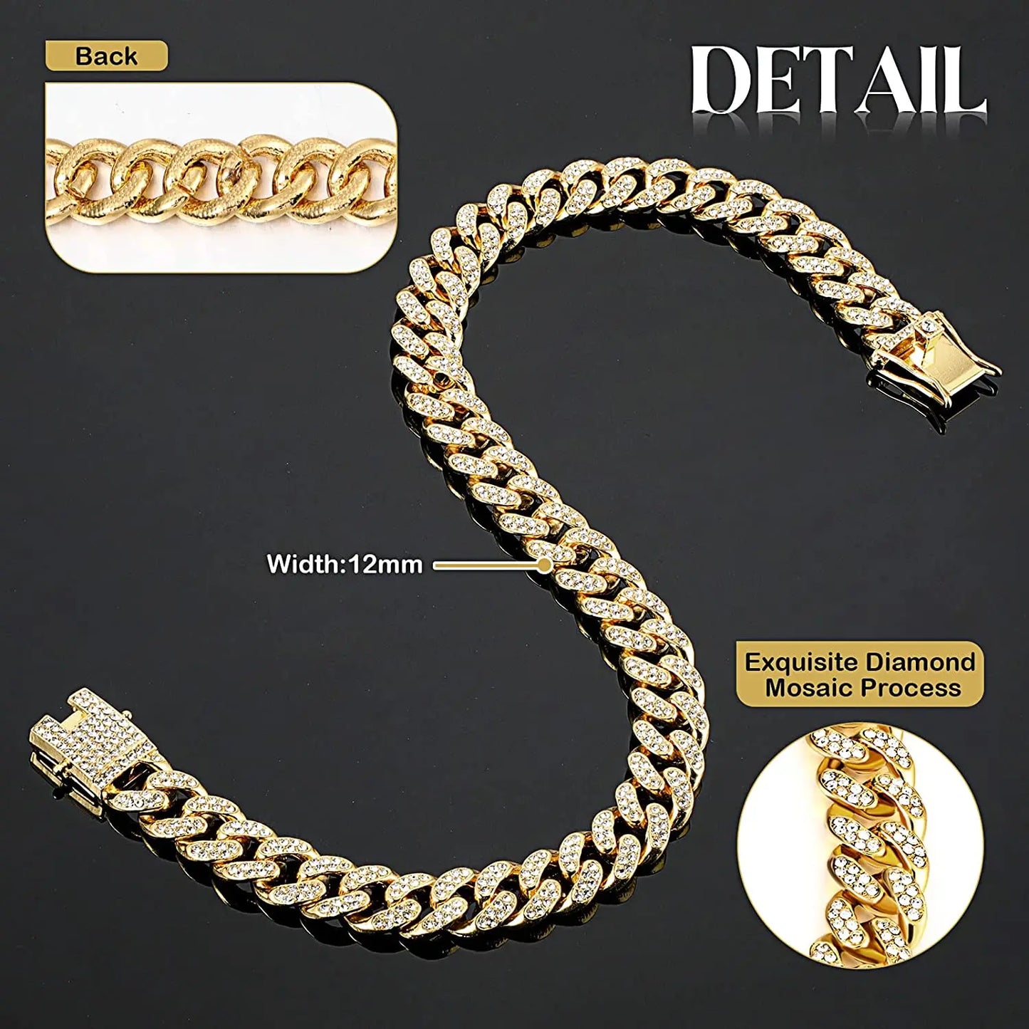 Indulge Your Beloved Pet in Elegance with the hoopreety Luxury Diamond Dog Cuban Chain Collar!