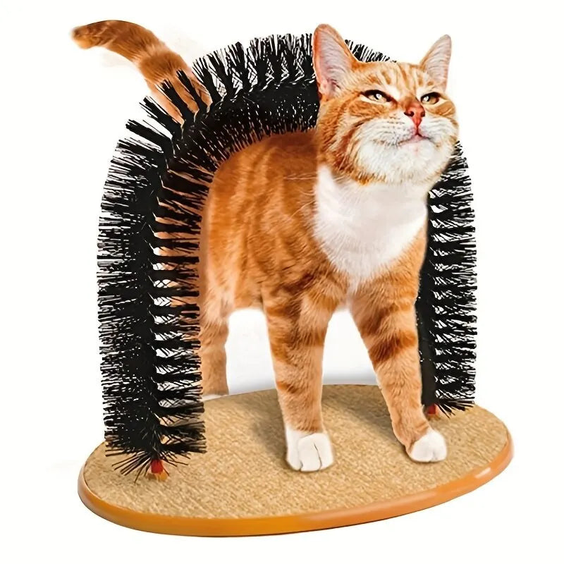 Petlicity Cat Kitten Massaging and Scratching Pet Arch Self Grooming with Soft Comfortable Bristles