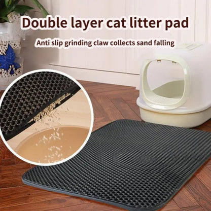 Pet Litter Box Mat Waterproof Non-slip Sand Litter Mat Double Layer Toilet Clean Pad For Cats House Clean Accessories Cat Pad