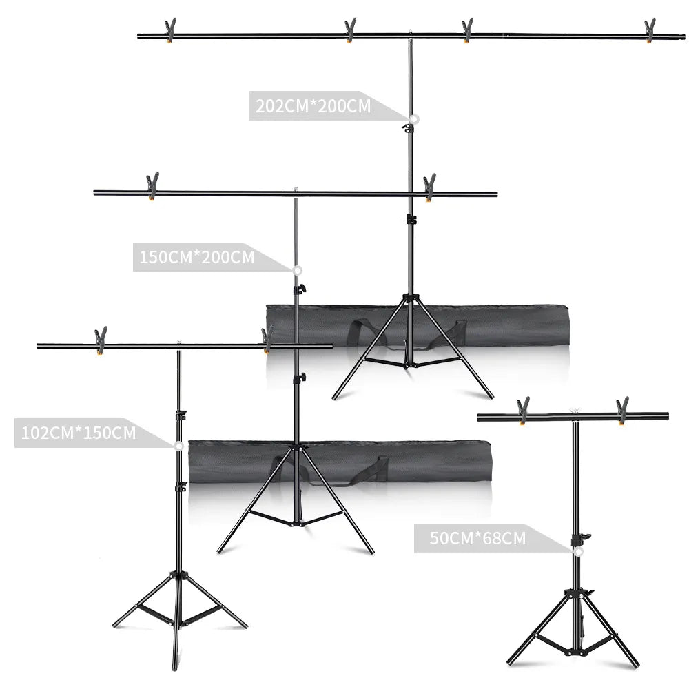 T-shaped Tripod Stand  Background Backdrop Photography Adjustable Support System Photo Studio  for Non-Woven Muslin Backdrops