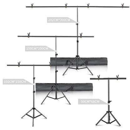 T-shaped Tripod Stand  Background Backdrop Photography Adjustable Support System Photo Studio  for Non-Woven Muslin Backdrops