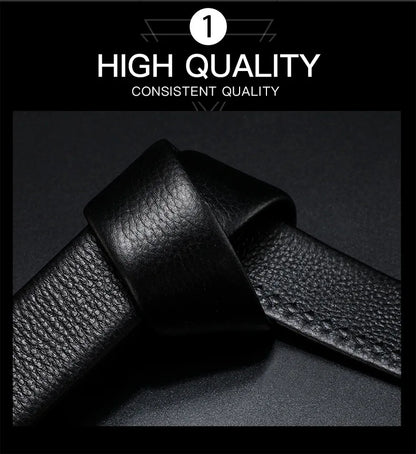 Men Leather Belt Metal Car Automatic Buckle High Quality Men's Leather Belt Business Work Belt