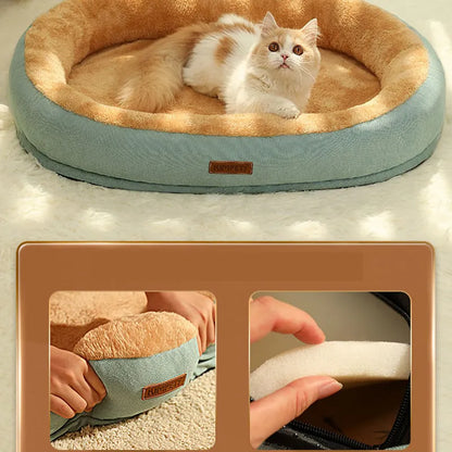 Kimpets Cat Bed Dog Pet Bed Kennel Non-Slip Winter Warm Small Dog Kennel Sleeping Removed Washed Soft Puppy Cushion Cat Supplies