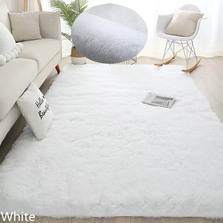 Plush Carpet Suitable For Living Room White Soft Fluffy Carpets Bedroom Bathroom Non-slip Thicken Floor Mat Teen Room Decoration