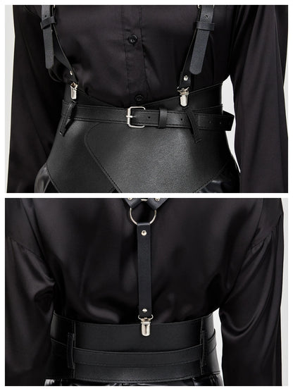 Fashionable Women's Strap Shoulder Belts For Lady Waistband Suspender Decorative Skirt Goth Adjustable For Shirt Dress Overcoat