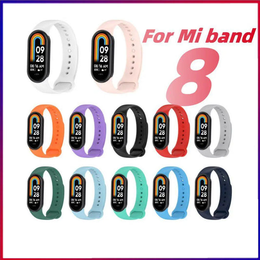 For Mi Band 8 Bracelet Watchband Soft Silicone Sport Wristband Replacement  Watch Band For Xiaomi Mi Band 8 Accessories