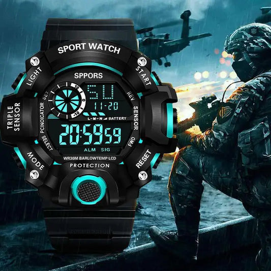 UTHAI H117 Men's Watch Fashion Sports Electronic Wristwatch Large dial Multifunctional Waterproof Luminous Alarm Male's Bracelet