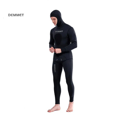 HOT 3mm Camouflage Wetsuit Long Sleeve Fission Hooded 2 Pieces Of Neoprene Submersible  For Men Keep Warm Waterproof Diving Suit