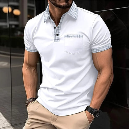 Summer New Men's Casual Short-Sleeved Polo Shirt Office Fashion Rowan Collar T-Shirt Men's Breathable Polo Shirt Men's Clothing