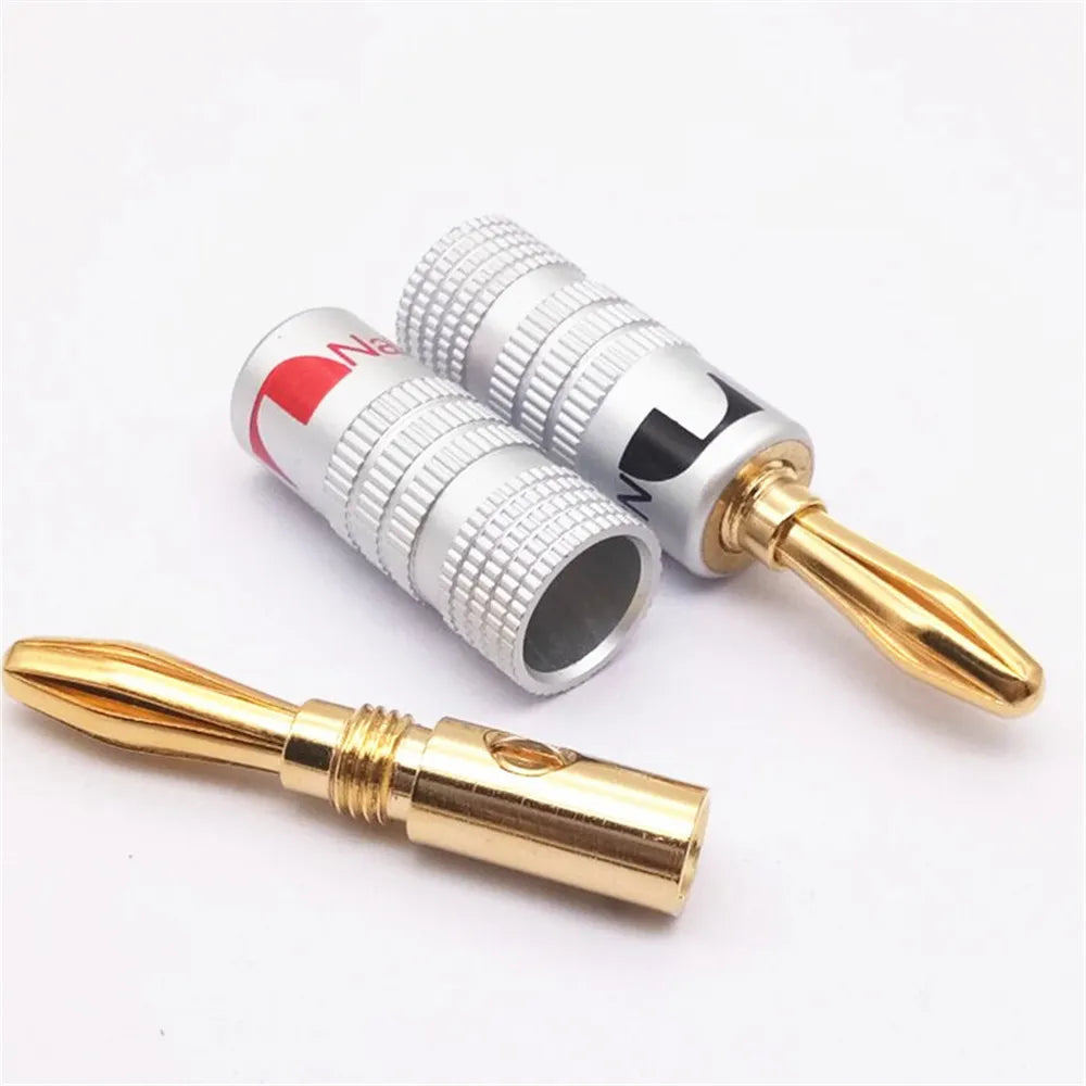 Musical Sound Banana Plug Nakamichi 4/8/16/50Pcs 24k Gold Plated 4MM Speakers Amplifier Cable Banana Connectors Plugs Jack