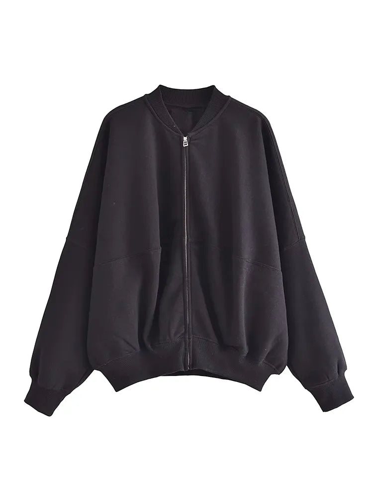 solid casual bomber jacket exudes simple elegance - MAGNET MARKET