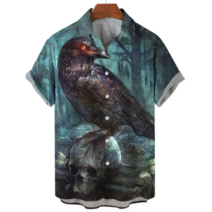 Men's Hawaiian Shirt Loose Top 5xl 3d Skull Print Shirts For Men 2024 Fashion Shirt Men Women Tee Breathable Summer Short Sleeve