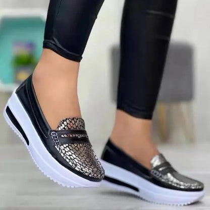 Women Sneakers Leather Fashion Wedge Breathable Vulcanized Zapatos De Mujer Casual Free Shipping Luxury Loafers 2023 New Spring