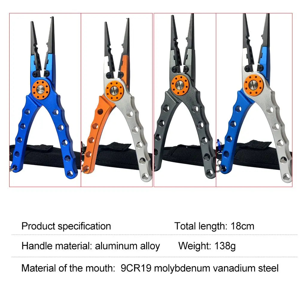 Fishing Pliers Line Cutter Multifunctional Knot Aluminum Alloy Scissors Hook Remover 150g 20CM Fishing Equipment