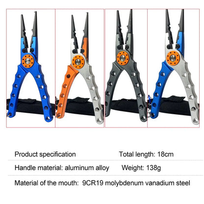 Fishing Pliers Line Cutter Multifunctional Knot Aluminum Alloy Scissors Hook Remover 150g 20CM Fishing Equipment