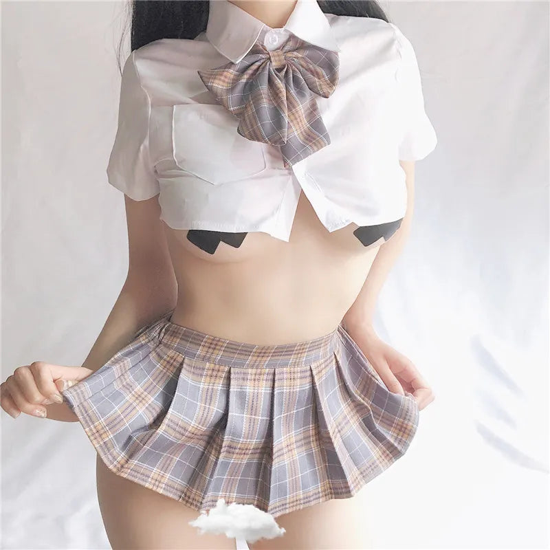 Women Sexy Schoolgirl Japanese Style Cosplay Cheerleader Plaid Nightclub Party Super Mini Pleated Cute Ladies Short Mini Skirts