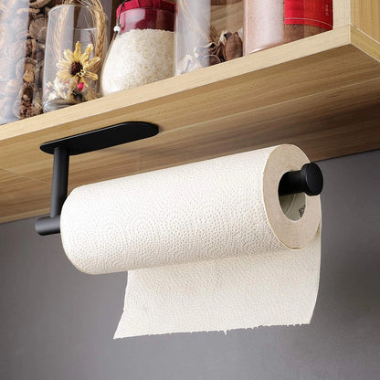 Hanging Paper Roll Towel Holder - Stainless Steel Adhesive Wall Mount - MAGNET MARKET