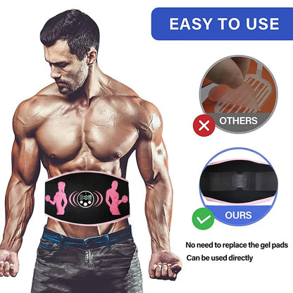 Electronic EMS Muscle Stimulator Abdominal Toning Belt Abs Muscle Toner Training Device Sports Fitness Workout Equipment Unisex