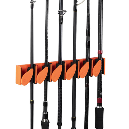 Fishing Rod Holders 6-Rod Rack Vertical Pole Holder Wall Mount Modular For Garage Fishing Pole Display Stand Fixed Frame